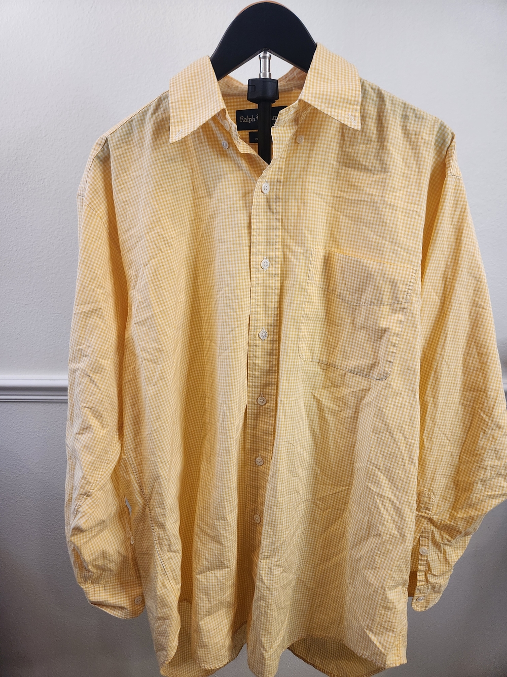 Ralph Lauren Yellow Gingham Button-Down Shirt - Men's